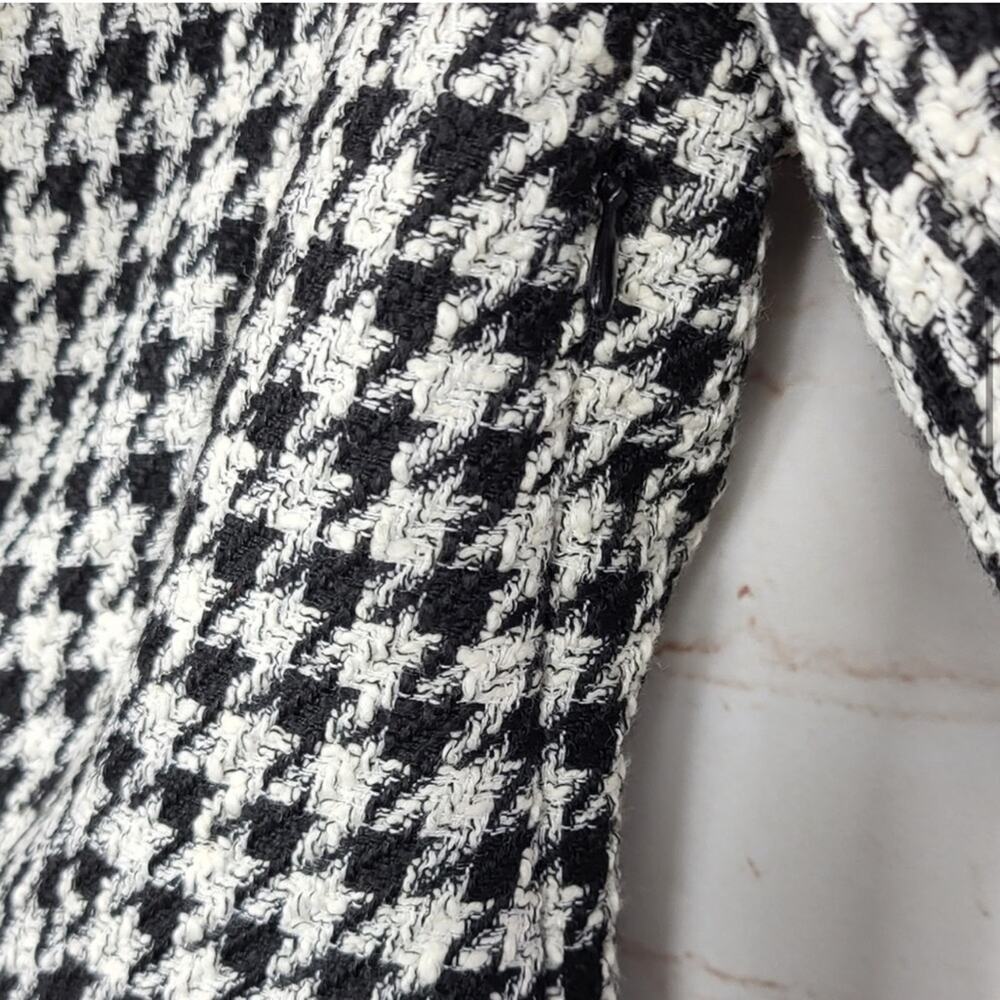 NWT Zara Tweed Structured Blazer Mini Dress Houndstooth Size M S - Picture 4 of 7
